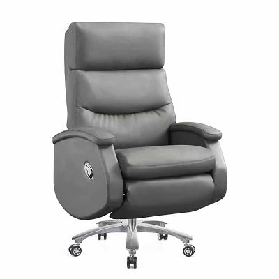 China High Quality Luxury Director Executive Ergonomic Real Leather Office Chair Extended Function Extendable Swivel and Footrest Pedal for sale