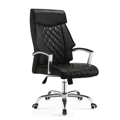 China Furniture Wholesale Indoor Modern High Back PU Swivel Ergonomic Office Chair Rotation OEM Produce Office Executive Luxury Leather Chair for sale