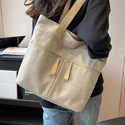 China 2023 personalizado mayorista de alta calidad gran pesado de canvas blanco mujer bolsa en blanco de algodón simple de canvas bolsa de mano con customi en venta