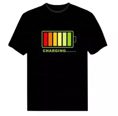 China Outdoor Manufacture Unisex Custom Music Activated Led Light EL T-Shirts For Party DJ Festival for sale