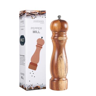 China Sustainable Custom Kitchen Food Salt And Pepper Grinder Wood Spice Grinder Machine for sale