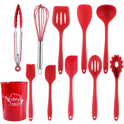 China Household Viable Wholesale Non-stick Kitchen Spatula Silicone Spatula Kitchenware Set Special Soup Spoon Strainer for sale