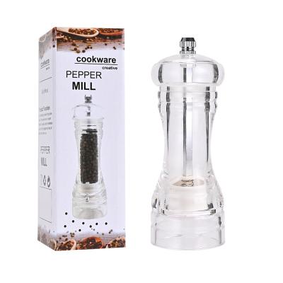 China Sea Viable Manual Pepper Grinder Black Pepper Grinder Bottle Household Acrylic Seasoning Seasoning Jar for sale