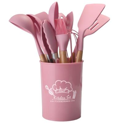 China Sustainable Multi-Purpose Non-Stick Pink Nylon Kitchen Cooking Tools Utensil Set for sale