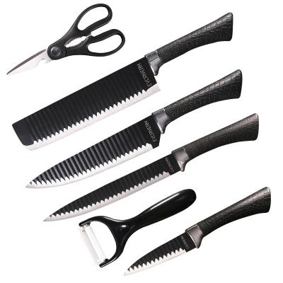 China Sustainable High Quality PP 6-Piece Cooking Fruit Corrugated Knife Set for sale