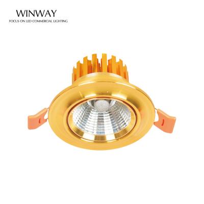 China Contemporary 5w 10w 20w gold anti-glare dimmable surface mounted indoor cob led downlight for sale