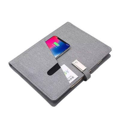 China Travel Gift Set Colorful Power A5 Notepad 4/8/16/32 GB Bank Diary Planner Usb Filler Notebook With 4000/8000/10000m Wireless Charger for sale