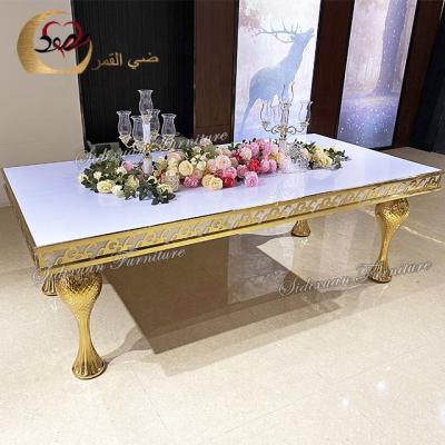 China Stainless steel furniture hotel reception celebration wedding luxury tables for sale