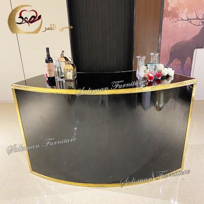 China New design bar furniture stainless steel frame black acrylic bar counter luxury for sale