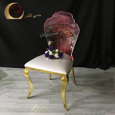 China Glowing furniture stainless steel wedding clear acrylic led party chairs for sale