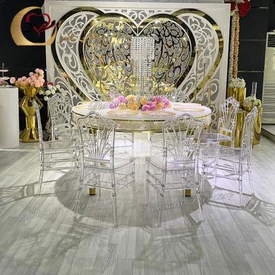 Κίνα Elegant style wedding table furniture luxury transparent tables acrylic προς πώληση