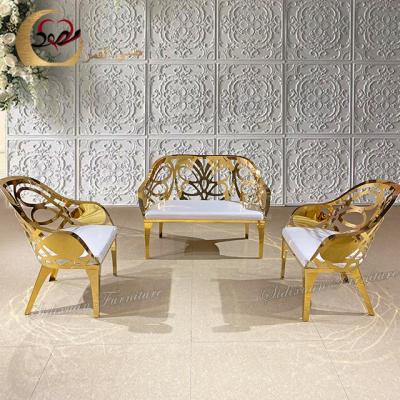 China Latest style luxury elegant wedding event stainless steel sofa set furniture à venda