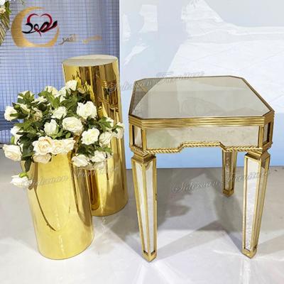 China Mirror glass coffee table center dessert table decorations cake stand for sale