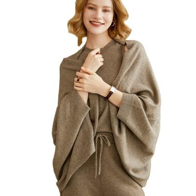 China New American European fashion ladies casual cashmere knitted shawl scarf air conditioning shirt three-purpose ladies knitted casual shawl for sale