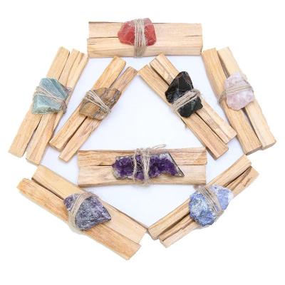 China HOT selling natural raw crystal stone chinese incense peru palo santo stick kit make the air clean for sale