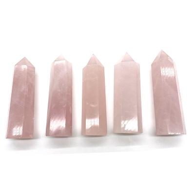 China China Wholesale Natural Polished Gemstone Magic Wand Point Trick Crystals Healing Crystal Stones For Rose Quartz for sale