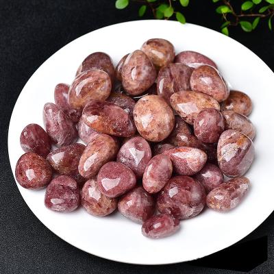 China China Crystal Home Decoration Natural Crystal Stone Polished Strawberry Crystal Tumbled Stone for sale