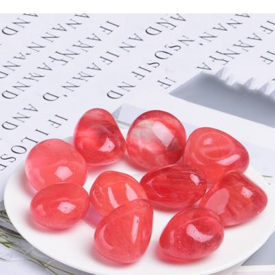 China Wholesale Natural Polished Red Watermelon Crystal Tumbled Stone Folk Crafts Crystal Healing Stones From China for sale