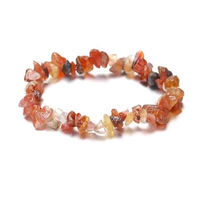 China Hot Selling FASHIONABLE Crystal Stone Bracelet Healing Colorful Natural Gravel Chipped Stone Bracelet For Girls Women for sale