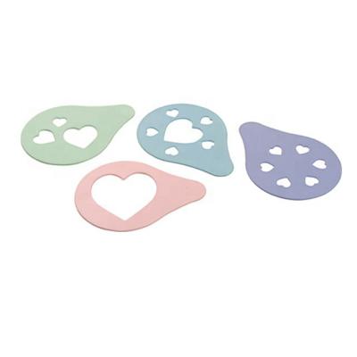 China CS-2320 Sustainable 4pc Set Plastic Cappuccino Decorating Stencil for sale