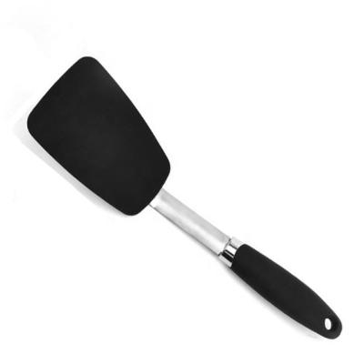 China SP-3826 Viable 11.8 Inch Flexible Silicone Turner Spatula Non Stick Heat Resistant Solid Kitchen Spatulas for sale