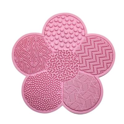 China Promotional Custom Portable Makeup Brush Cleaning Tool CM-9320 Silicone Makeup Brush Cleaner Portable Wash Mat for sale