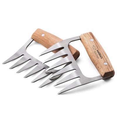 China BQ-5341 Easily Cleaned Custom LOGO Promotional Custom Heavy-Duty Stainless Steel Handle Metal Meat Steel Wooden Claws for sale