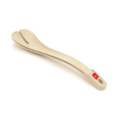 China WS-1347 Logo Natural Wheat Straw Husk Viable Fiber 2-In-1 Promotional Printed Custom Printed Salad Tongs for sale