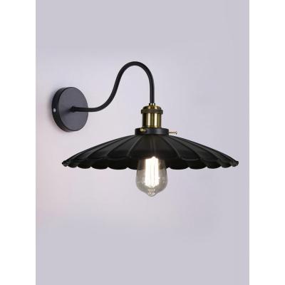 China Modern factory hot sale iron glass shade black indoor led wall lamp for sale