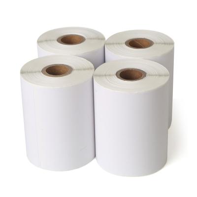 China Waterproof Free Sample 75 gsm Pure White Self Adhesive Art c1s Semi Glossy Paper In Jumbo Roll for sale