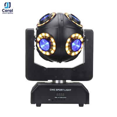 China 2022 New Dmx 512 Control 8X10W RGBW 4 In 1Disco Led Soccer Ball DJ Moving Head Lights Stage for sale