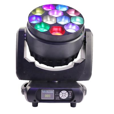 China Professional Stage Bee-eye Moving Head Lights 12x40W LED Zoom 3in1 Wash Beam Light with Dot Control Stage DJ Party Effect Lighting for sale