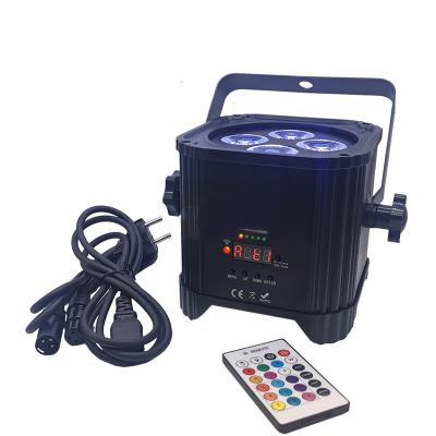 China Progressive Change Colourwith Wedding Uplight 4x18w RGBWA+UV 6 in 1 Led Par Light Wireless Battery and Remote Control Par Light for sale