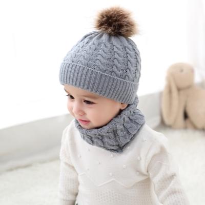 China Hot New Character Children's Hat Winter Beanie Suit Wool Ball Acrylic Baby Knitted Hat For Children for sale