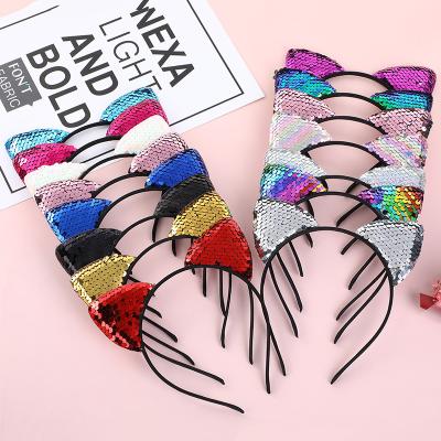 China 2020 New Children's Cat Ears Headband Kids Cat Ears Headband Baby Girls Korean Hairpin Princess Hair Accessories for sale