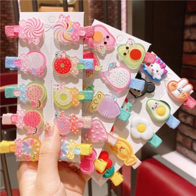 China 2021 summer Korean style baby hair pins cute hair accessories fruit girls cartoon sweet hair clip for sale