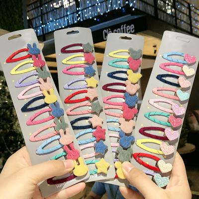 China New Korean Style Children's Hair Clips Flower Hair Pins Soft Knitting Baby Hair Accessories for sale