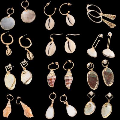 China 2019 Fashion Bohemian Shell Women Ear Jewelry Holiday Style Earrings for sale