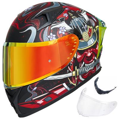 China Sun Shield ILM Motorcycle Helmet Full Face With Pinlock Clear&Tinted Visor And Fins Street Bike Motocross Casco Compatible DOT for sale