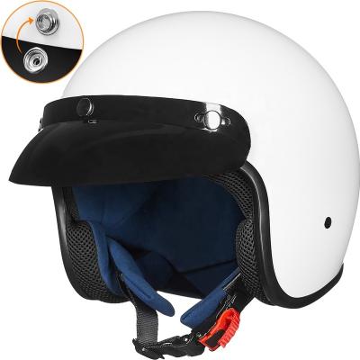 China ILM 3/4 Face Motorcycle Open Face Cycling DOT Approved Retro Half Casco Helmet Fit Mens Womens ATV Moped Scooter Cruiser Model-207 for sale