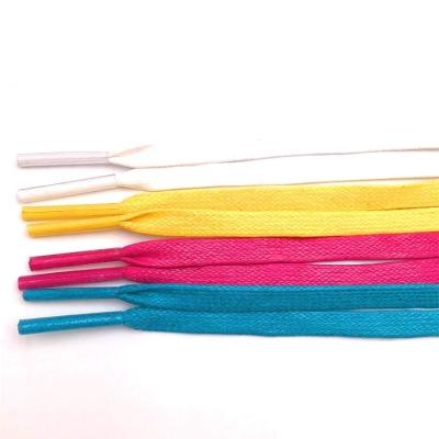 China Pure Cotton High Quality Environmental Protection Pure Cotton Waxed Leisure Flat Shoe Laces for sale