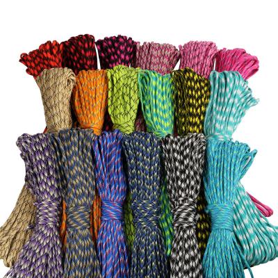 China Custom 4mm Sport Outdoor Baking Camping Tent Seven Core Wristband Umbrella Braided Rope Lifeline Outdoor Camping Tent Rope for sale