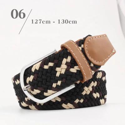 China Fashional Polyester Casual Belt 130cm High Quality Casual Cloth Elastic Braided Webbing Belt Strap for sale