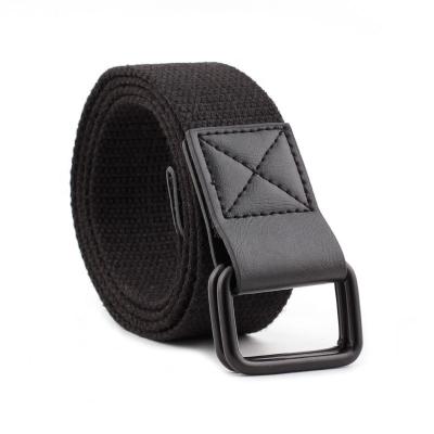 China Fashion.Casual Logo Double D Ring Canvas Belt Cotton Webbing Belt Cloth Belt for Man and Woman for sale