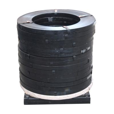 China Machine Packing Q235 Q345 Color Coated Black Painted Waxed Steel Strapping Steel Packing Belt for sale