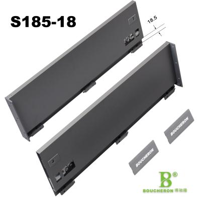 China 185mm Height Metal Box Modern Slim Drawer Side Panel For 18mm Thick Wood For Slim Drawer Side Panel For Sideboard for sale