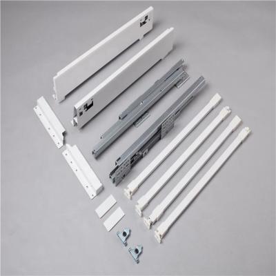 China Drawer height adjustable Â door; ± 2.5mm Wall Heavy Duty White Double Square Drawer Box Slide 199mm Soft Close Telescopic Height for sale