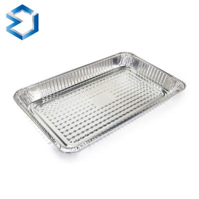 China Full Size Disposable Rectangular Aluminum Foil Container Food Wrapping Table Food Steamer Mid Aluminum Tray for sale