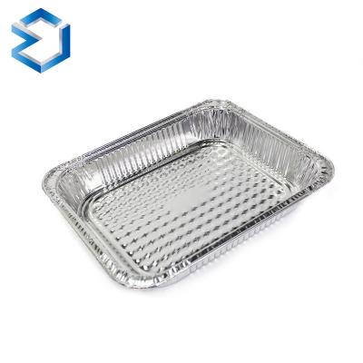 China 3000ml Oblong Food Aluminum Foil Container With Alu Foil Lid Aluminum Foil Boxes Foil Lunch Box Pet Food Container for sale