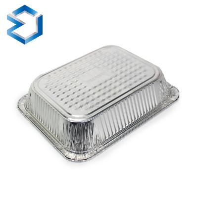 China Food 3014 Alloy Manufacturing BBQ Used Aluminum Foil Container Rectangle Steamer Table Pan Aluminum Comtainer For Food Takeaway Packaging for sale